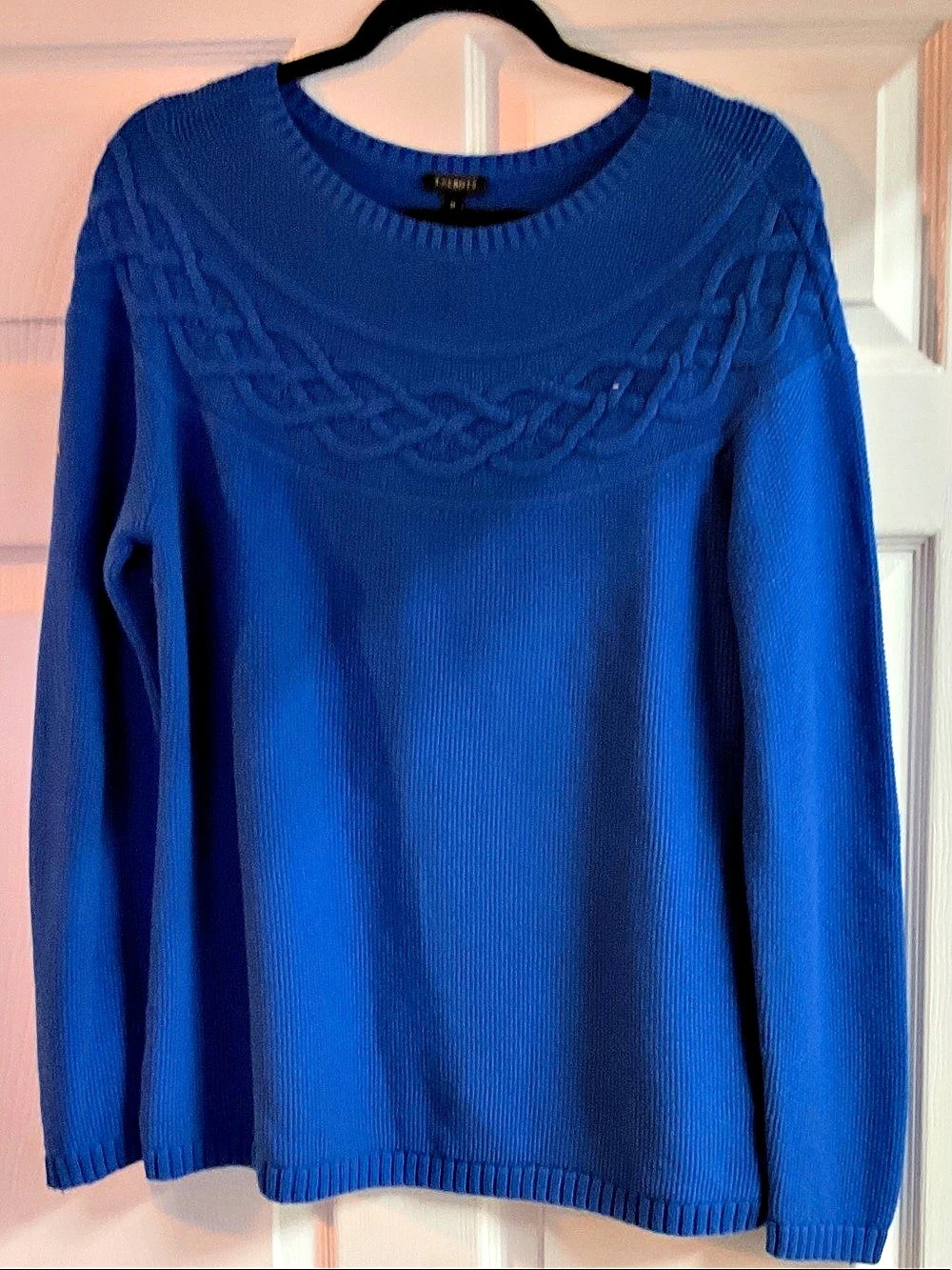 Talbots Cable Knit Sweater Blue Size Medium